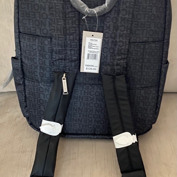 Kenneth Cole Reaction Black Logo Backpack - Picture 2 of 6